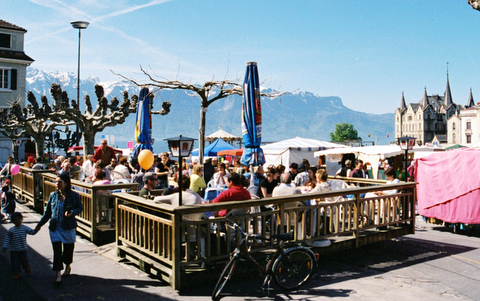 Outdoor Café, Vevey, Lake Geneva
